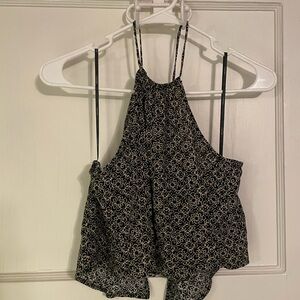 Forever 21 Black and Cream Patterned Camisole